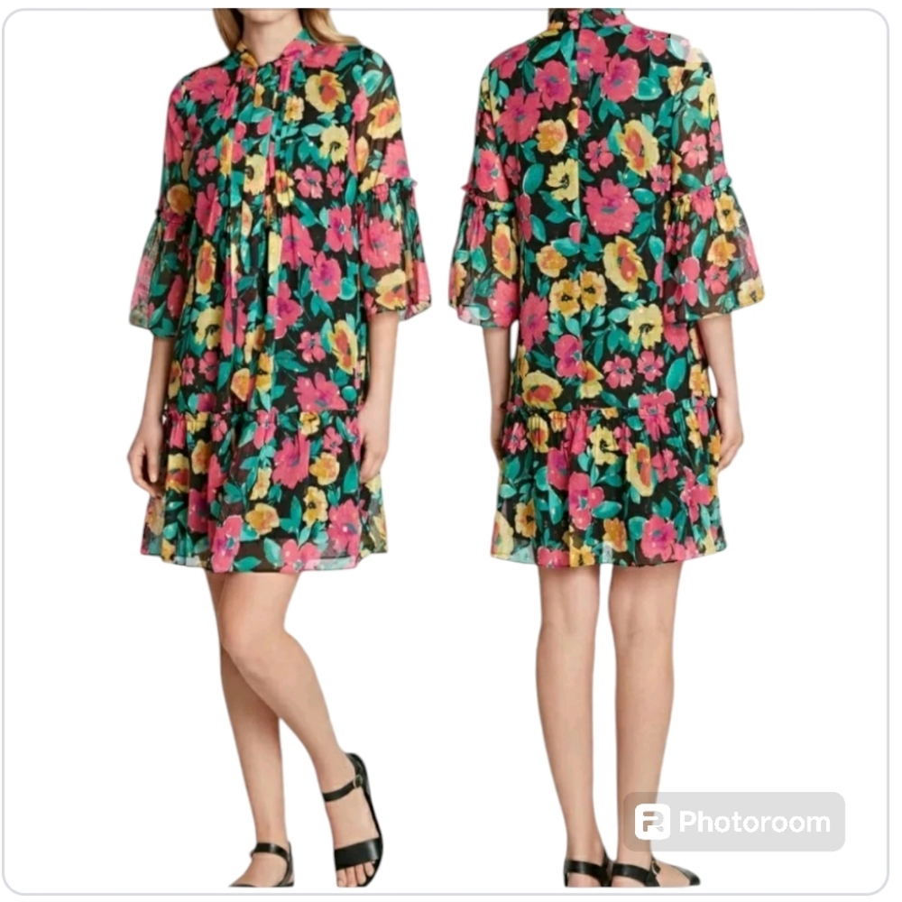 NWT Tahari Summer Shift Floral Print Mini Dress sz 10